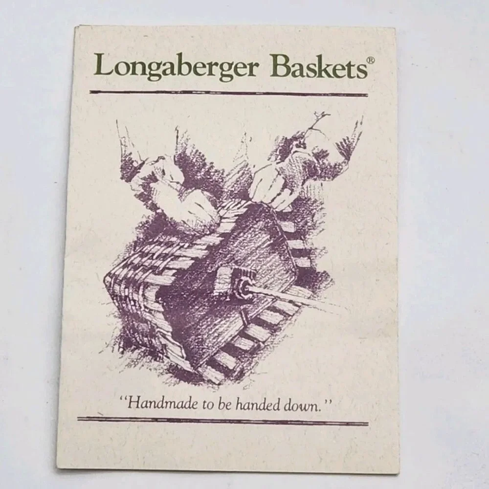 Longaberger Basket Dresden 1993 Edition w/Protector Flag Charm Woven Collectible